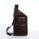 Male sling bag made of artificial leather, brown color
