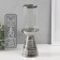 Ceramics candlestick, glass for 1 candle "Zebra Grevi" d = 8 cm silver 10x10x29.5 cm