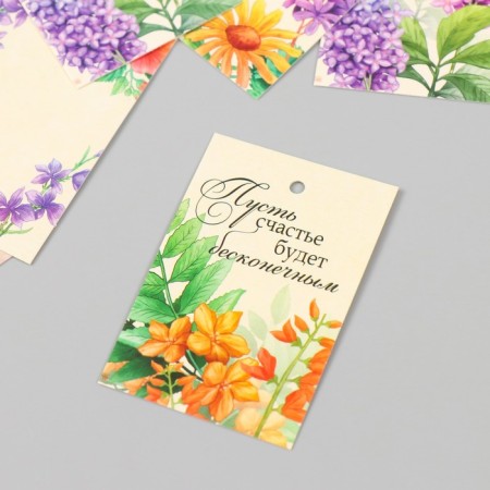Cardboard "Flowers 01" set 10 pcs (5 types) 4x6 cm-2