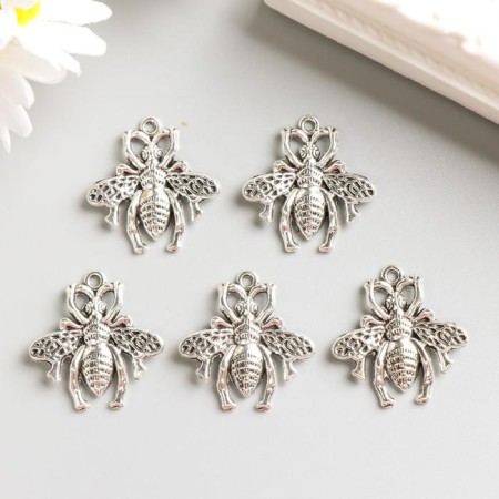 Decor for creativity Metal "Fly" silver 2.5x2.3 cm-1