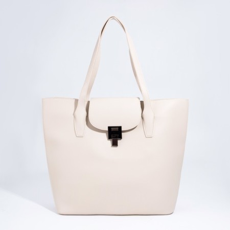 Bag Female Tout with zipper, milk color