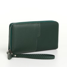 Women's wallet with lightning, green color