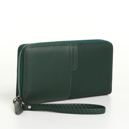 Women's wallet with lightning, green color