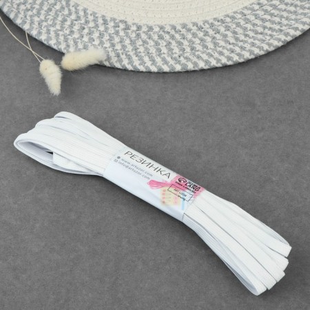 Knitted elastic, 8 mm, 10 ± 0.5 m, white color