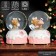 Souvenir polystone water ball light, music "Bear and cake" d = 8 cm mix 12.5x8x8 cm