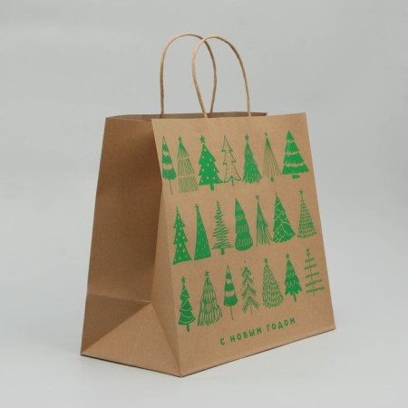 Package gift craft Forest, 32 x 28 x 15 cm, New Year-2