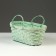 Wicker basket, 26 x 13 x 11 cm, green, bamboo