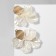 Clips "Breeze", white color in gold