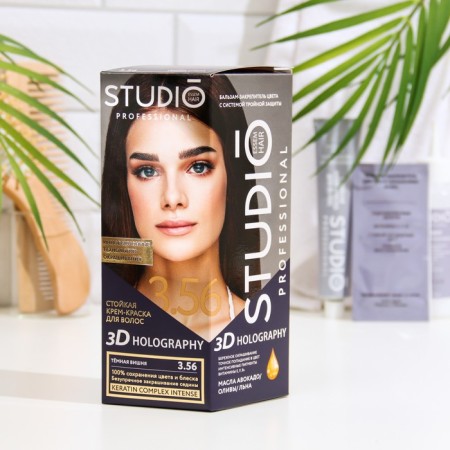 Studio Professional Studio Professional Hair Cream 3D Holography, tone 3.56 dark cherry, 115 ml