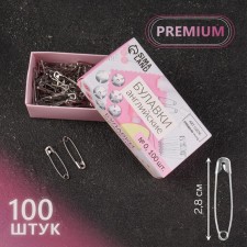 English pins, 28 mm, 100 pcs, silver color