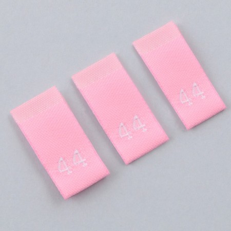 Textile strip "44", 4.6 x 1.1 cm, pink color-1