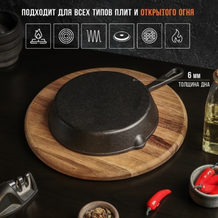 Cast iron pan Magma "Wilfred", 19.5 × 4 cm, with 2 plums and a cast -iron handle-2