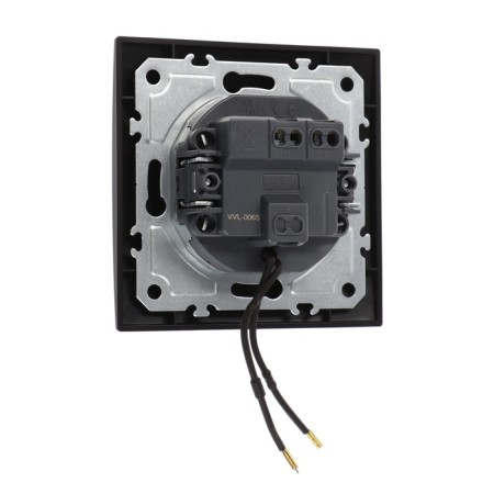 Tot Elegant switch, 10 a, 1 cl., With backlight, hidden, black-3