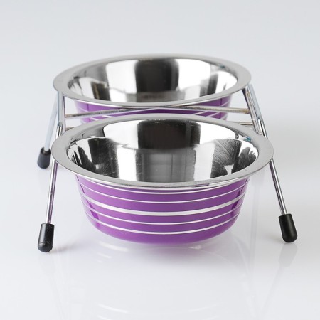 A set of 2 colored bowls on a stand, 2 x 350 ml-2