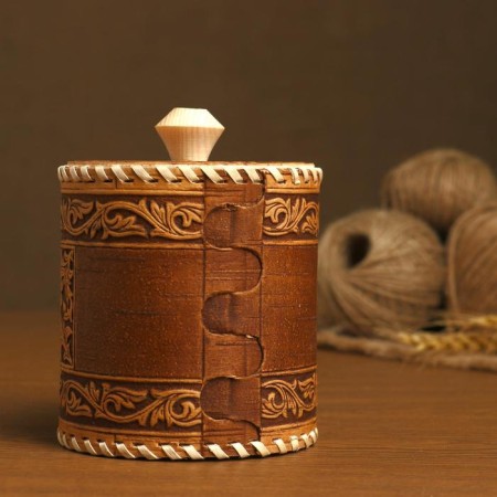 TUES "pattern" Salt, 10x10x11 cm, birch bark-1