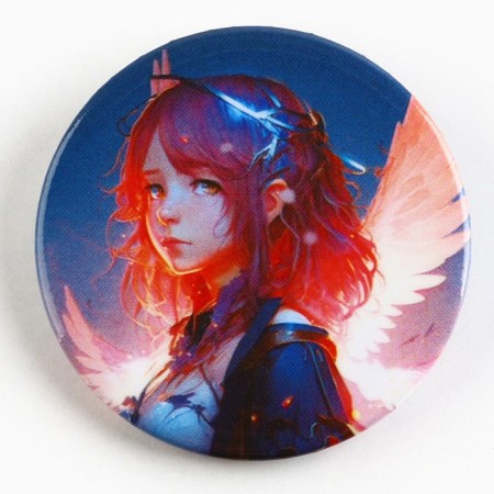 Metal anime icon, neon set, d = 38 mm, 4 pcs.-4