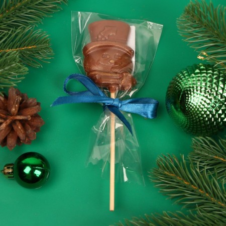 New Year. Figure made of milk chocolate "Snowman" on a stick, 20 g ± 5 %-2
