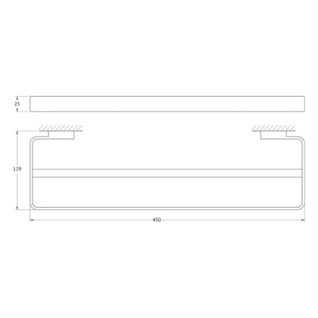 Double towel rod 45 cm, chrome-1
