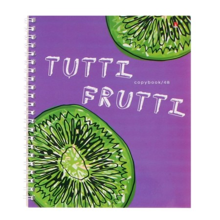 Notebook A5+, 48 sheets in a cage on the crest Fresh & Fruity, cover shaking cardboard, glossy lamination, mix-2