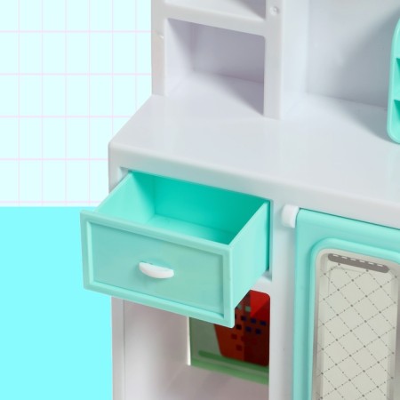 A set of furniture for dolls "Bathroom": bathroom, sink, dressing room-6
