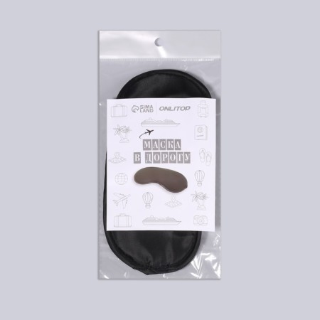 Mask for sleeping with a nose, double elastic, 18 × 8.5 cm, black color-4