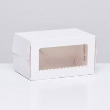 Box for roll with a window, white 16.5 x 11 x 10 cm