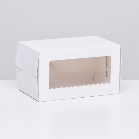 Box for roll with a window, white 16.5 x 11 x 10 cm