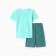 Set for a boy (T -shirt/shorts), mint/green color, height 128 cm
