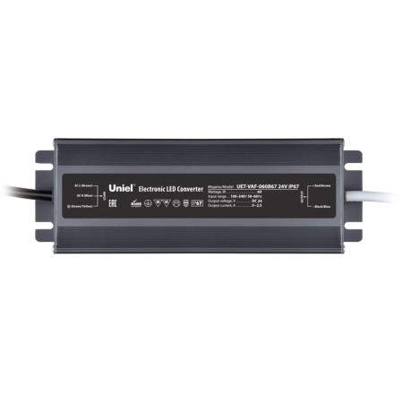 Uniel power supply, 60 watts, IP67, 24 V, 50-60 Hz, 2.5A, 2 exits, silver color