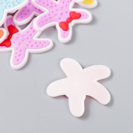 Decor for creativity rubber "Sea star with a bow" set 16 pcs MIX 3.5x3.5 cm-3