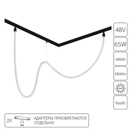 Flexible Neon Arte Lamp Loop for magnetic track systems Optima, Linea, Expert A4911PL-1BK, LED, 65 W, 500 cm, black, white