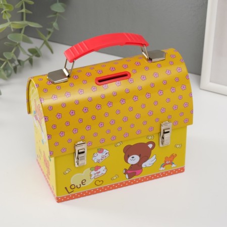 Pig a case metal "Mishutka on yellow" 13x16x8.5 cm