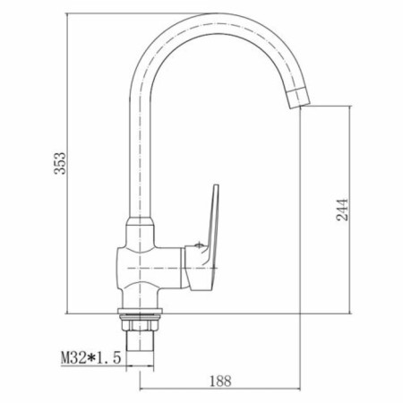 Fashun A4068 kitchen mixer, single -leaf, 40 mm cartridge, brass, chrome-1