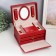Casket to the leatherette to decorations chest "Red reptile" with buckle 16x22x14 cm