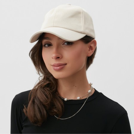 Women's cap minku, beige color, size 56-58