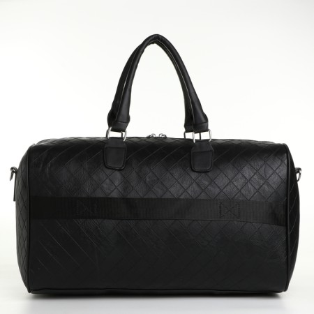 Road bag with a zipper, a suitcase holder, a long belt, black color-1