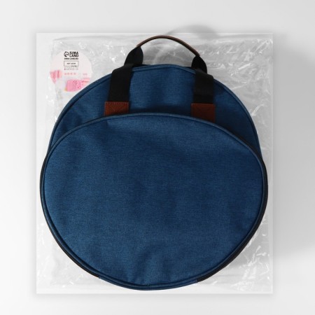 Embroidery bag, 2 compartments with lightning, with handles, d = 35 × 12 cm, color blue-7