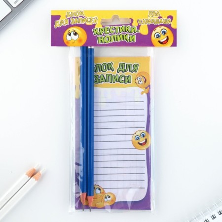 Set: Notepad with a game + 2 pencil "Crosses - Noliki"-6