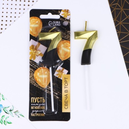 Candle for the cake, number "7", 12 x 3.5 cm.-1