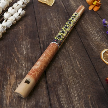 Souvenir musical instrument Bamboo "Flute Ethnic Ornament" 35x2.5x2.5 cm-3