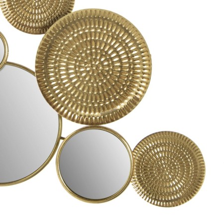 Wall metal decor with the Golden Weaving mirror 58x5x115 cm-2