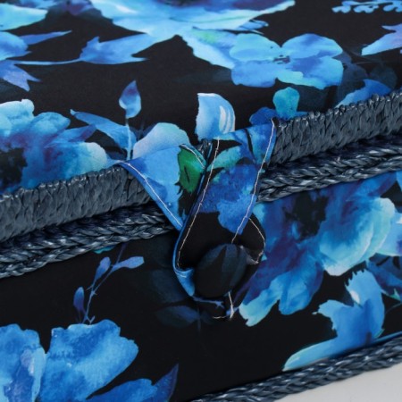 Casket for needlework "Blue flowers on blue" 24x16x11 cm-1