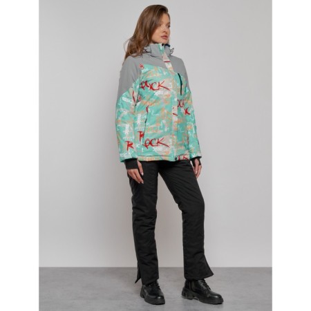 Ski jacket female winter, size 42, turquoise color-16