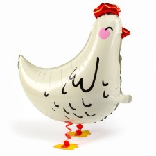 Шар фольгированный 20" «Белая курочка» на лапках