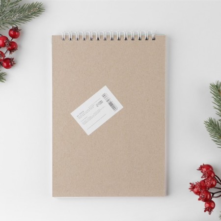 New Year. Sketchbook in a thin cover on the crest “Hello, New Year!”, A5, 40 sheets, 100g/m2-4