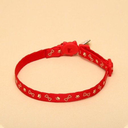 Fly collar "paw" luminous, with a bell and suspension, 30 x 1 cm, polyester, red 1067108-1