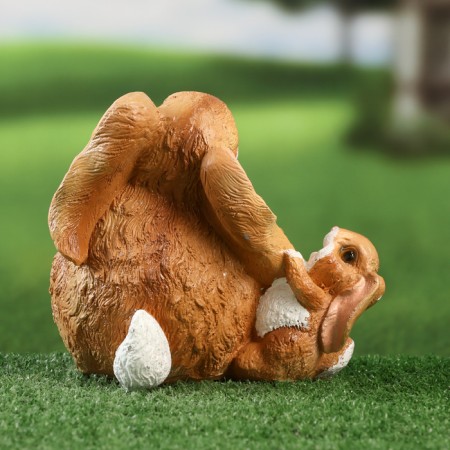 Garden figure "Hare with a hare" 16cm-3