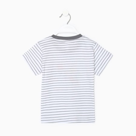 T-shirt for girls, gray/strip, height 104-110 cm-6