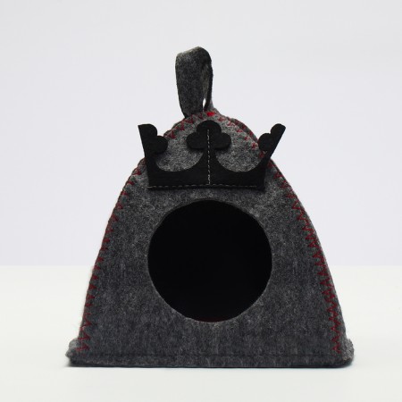 Game house for rodents "Mouse King", Gray, 15 x 15 x 16 cm-1