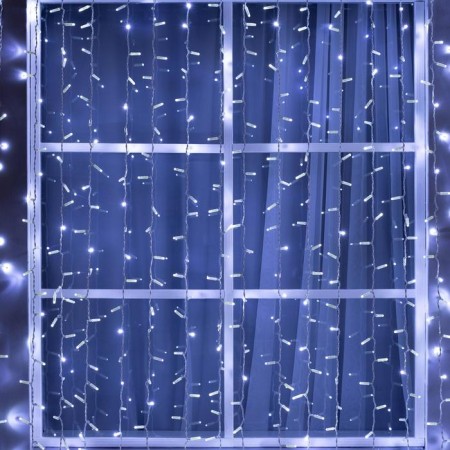 Garland "Curtain" 2 × 9 m, IP65, UMS, white thread, 1800 LED, white glow, 220 V